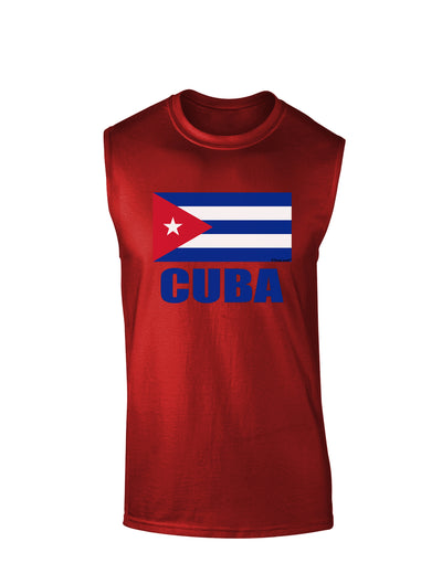 Cuba Flag Cuban Pride Dark Muscle Shirt by TooLoud-TooLoud-Red-Small-Davson Sales