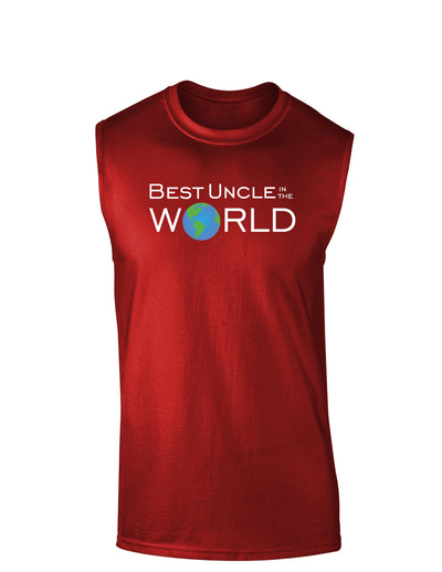 Best Uncle in the World Dark Muscle Shirt-TooLoud-Red-Small-Davson Sales