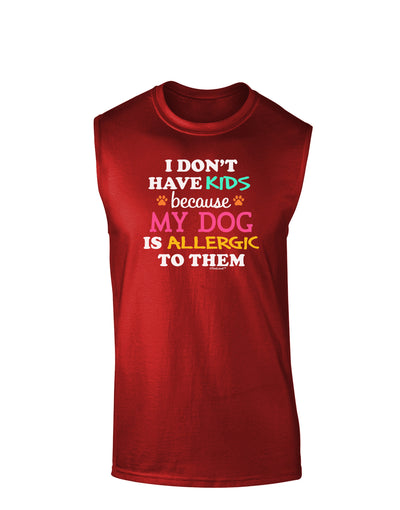 I Don't Have Kids - Dog Dark Muscle Shirt-TooLoud-Red-Small-Davson Sales