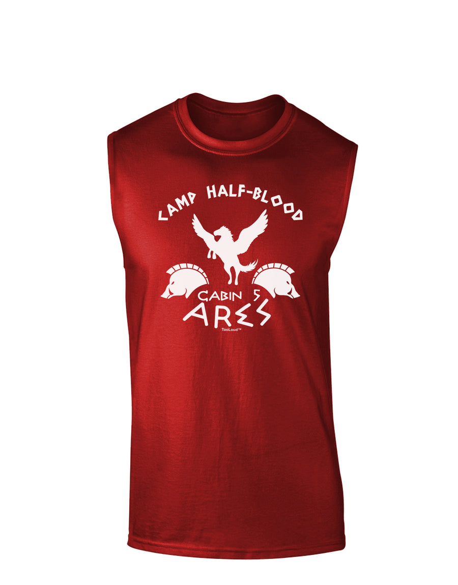 Camp Half Blood Cabin 5 Ares Dark Muscle Shirt by-TooLoud-Black-Small-Davson Sales