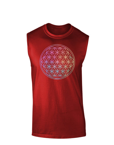 Flower of Life Circle Dark Muscle Shirt-TooLoud-Red-Small-Davson Sales