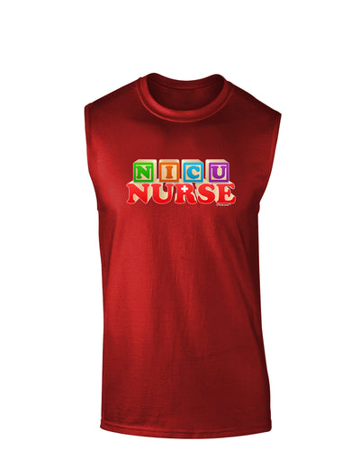 Nicu Nurse Dark Muscle Shirt-TooLoud-Red-Small-Davson Sales