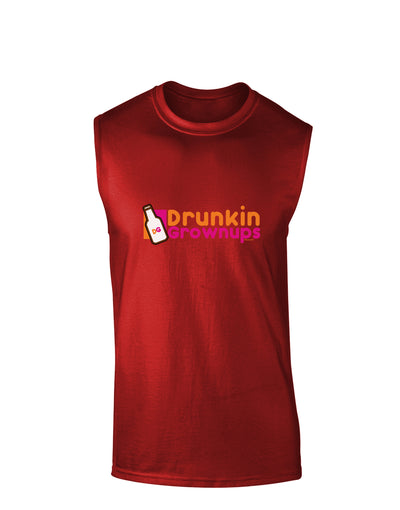 Drunken Grown ups Funny Drinking Dark Muscle Shirt by TooLoud-TooLoud-Red-Small-Davson Sales