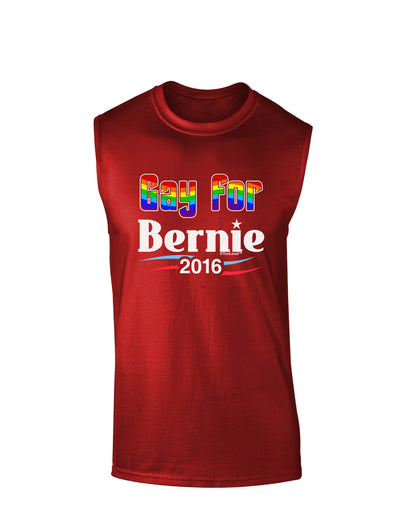 Gay for Bernie Dark Muscle Shirt-TooLoud-Red-Small-Davson Sales