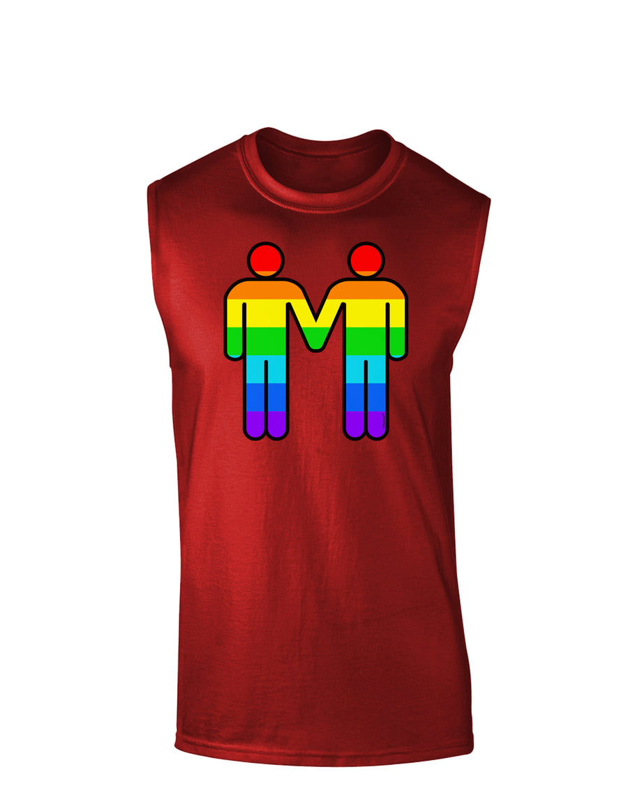Rainbow Gay Men Holding Hands Dark Muscle Shirt