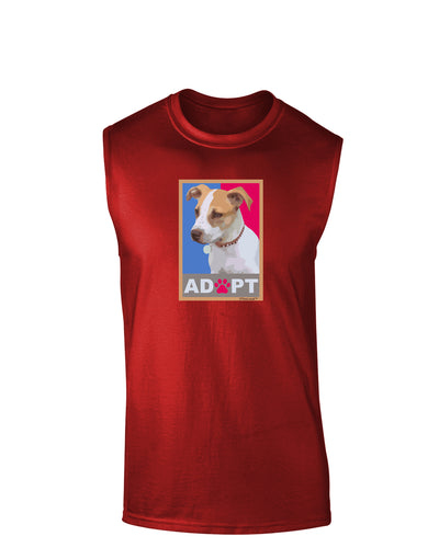 Adopt Cute Puppy Cat Adoption Dark Muscle Shirt-TooLoud-Red-Small-Davson Sales