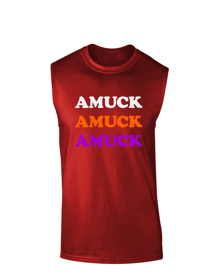 Amuck Amuck Amuck Halloween Dark Muscle Shirt-TooLoud-Black-Small-Davson Sales