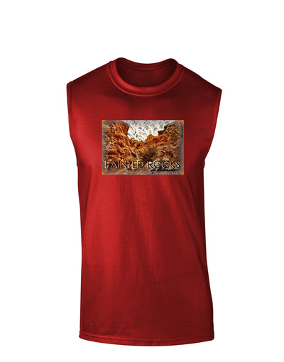 Colorado Painted Rocks Text Dark Muscle Shirt-TooLoud-Red-Small-Davson Sales
