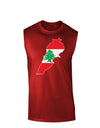 Lebanon Flag Silhouette Dark Muscle Shirt-TooLoud-Red-Small-Davson Sales