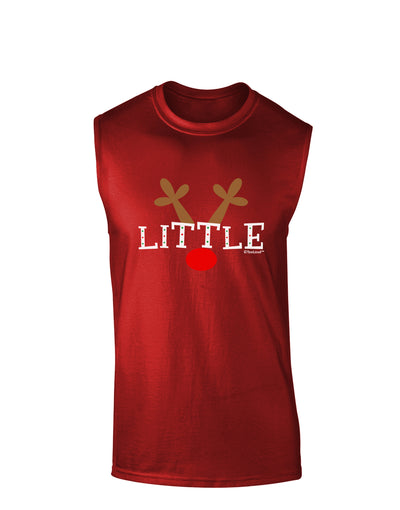 Matching Family Christmas Design - Reindeer - Little Dark Muscle Shirt by TooLoud-TooLoud-Red-Small-Davson Sales