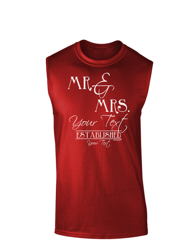 Personalized Mr and Mrs -Name- Established -Date- Design Dark Muscle Shirt-TooLoud-Red-Small-Davson Sales