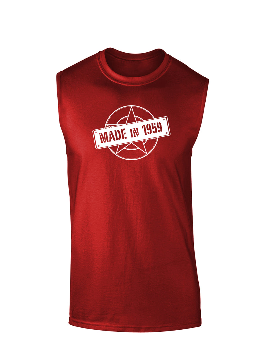 TooLoud 60th Birthday Gift Made in 1959 Dark Muscle Shirt-Muscle Shirts-TooLoud-Black-Small-Davson Sales