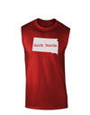 South Dakota - United States Shape Dark Muscle Shirt by TooLoud-TooLoud-Red-Small-Davson Sales