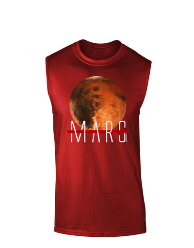 Planet Mars Text Dark Muscle Shirt-TooLoud-Red-Small-Davson Sales