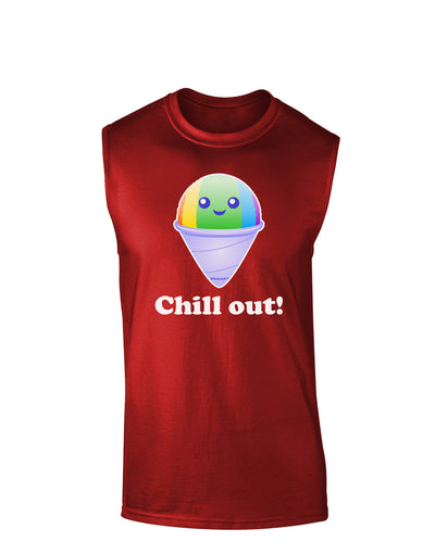 Cute Shaved Ice Chill Out Dark Muscle Shirt-TooLoud-Red-Small-Davson Sales