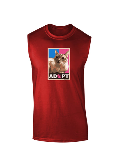 Adopt Cute Kitty Cat Adoption Dark Muscle Shirt-TooLoud-Red-Small-Davson Sales
