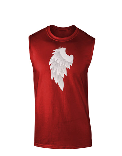 Single Left Angel Wing Design - Couples Dark Muscle Shirt-TooLoud-Red-Small-Davson Sales
