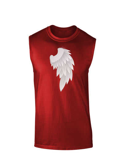 Single Right Angel Wing Design - Couples Dark Muscle Shirt-TooLoud-Red-Small-Davson Sales