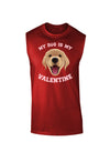 My Dog is my Valentine Gold Yellow Dark Muscle Shirt-TooLoud-Red-Small-Davson Sales