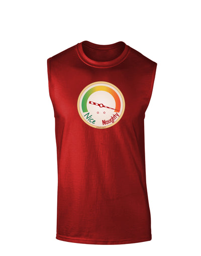 Naughty or Nice Meter Naughty Dark Muscle Shirt-TooLoud-Red-Small-Davson Sales