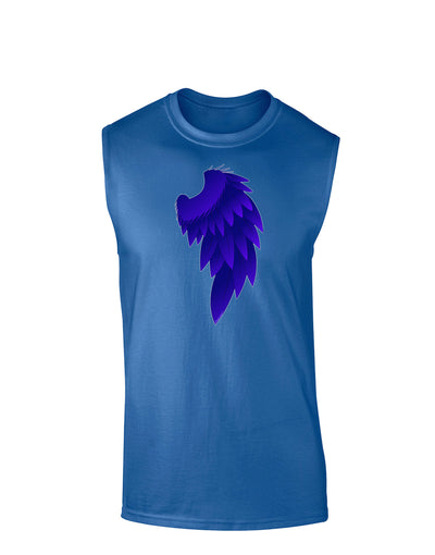 Single Right Dark Angel Wing Design - Couples Dark Muscle Shirt-TooLoud-Royal Blue-Small-Davson Sales
