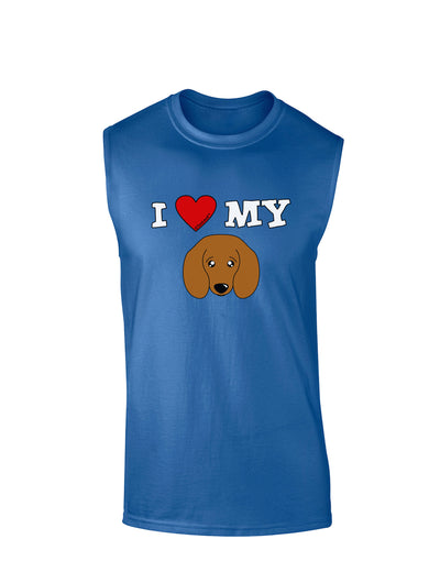 I Heart My - Cute Doxie Dachshund Dog Dark Muscle Shirt  by TooLoud