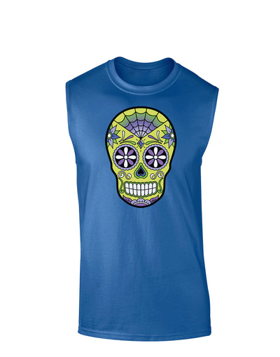 Version 7 Poison Day of the Dead Calavera Dark Muscle Shirt-TooLoud-Royal Blue-Small-Davson Sales