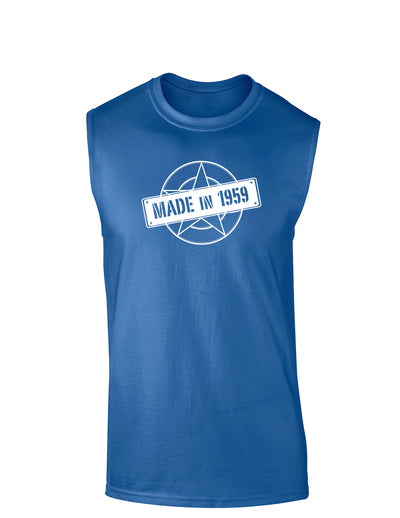 TooLoud 60th Birthday Gift Made in 1959 Dark Muscle Shirt-Muscle Shirts-TooLoud-Royal Blue-Small-Davson Sales