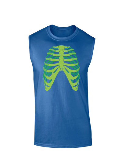 Human Green Skeleton Bones Ribcage Dark Muscle Shirt-TooLoud-Royal Blue-Small-Davson Sales