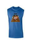 Anime Cat Loves Sushi Dark Muscle Shirt by TooLoud-TooLoud-Royal Blue-Small-Davson Sales