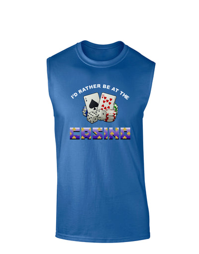 I'd Rather Be At The Casino Funny Dark Muscle Shirt by TooLoud-Clothing-TooLoud-Royal Blue-Small-Davson Sales