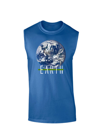 Planet Earth Text Dark Muscle Shirt