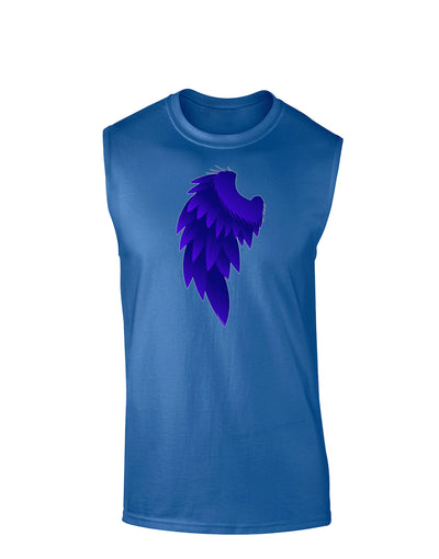 Single Left Dark Angel Wing Design - Couples Dark Muscle Shirt-TooLoud-Royal Blue-Small-Davson Sales