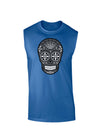 TooLoud Version 9 Black and White Day of the Dead Calavera Dark Muscle Shirt-TooLoud-Royal Blue-Small-Davson Sales
