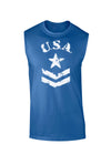 USA Military Star Stencil Logo Dark Muscle Shirt-TooLoud-Royal Blue-Small-Davson Sales