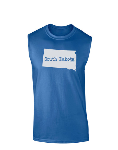 South Dakota - United States Shape Dark Muscle Shirt by TooLoud-TooLoud-Royal Blue-Small-Davson Sales