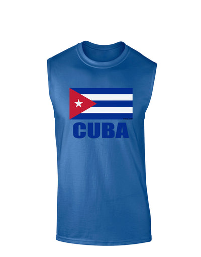 Cuba Flag Cuban Pride Dark Muscle Shirt by TooLoud-TooLoud-Royal Blue-Small-Davson Sales