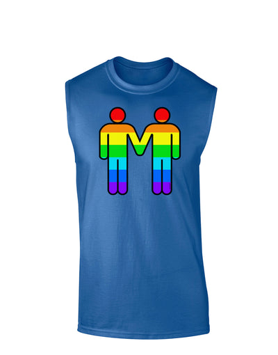 Rainbow Gay Men Holding Hands Dark Muscle Shirt-TooLoud-Royal Blue-Small-Davson Sales