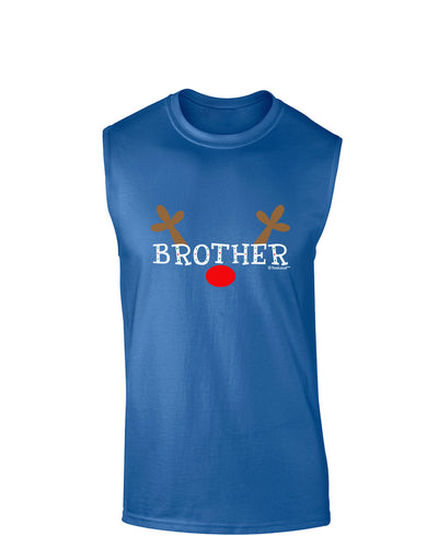 Matching Family Christmas Design - Reindeer - Brother Dark Muscle Shirt by TooLoud-TooLoud-Royal Blue-Small-Davson Sales