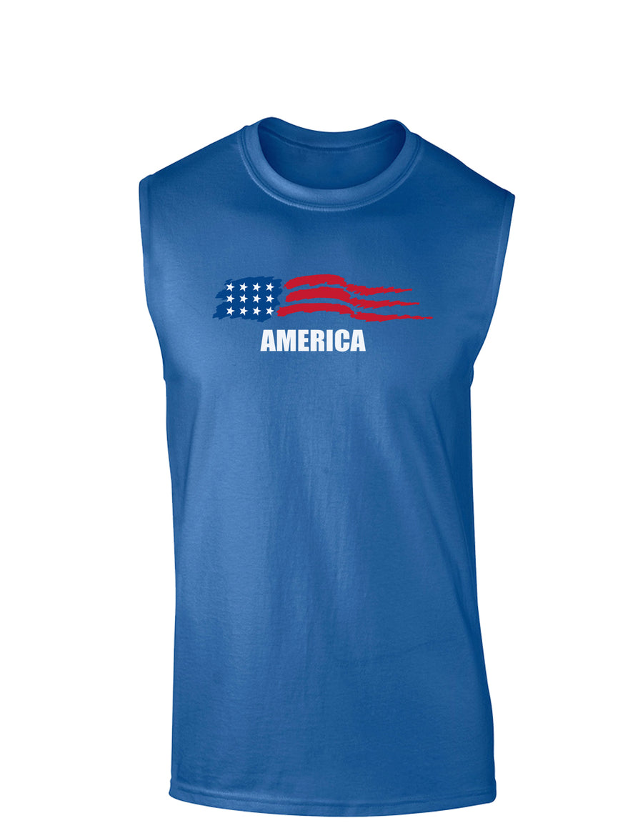 America Flag Dark Muscle Shirt-TooLoud-Black-Small-Davson Sales