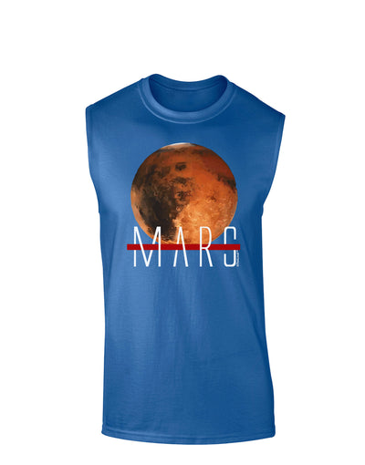 Planet Mars Text Dark Muscle Shirt-TooLoud-Royal Blue-Small-Davson Sales