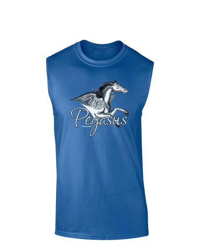 Pegasus Color Illustration Dark Muscle Shirt-TooLoud-Royal Blue-Small-Davson Sales