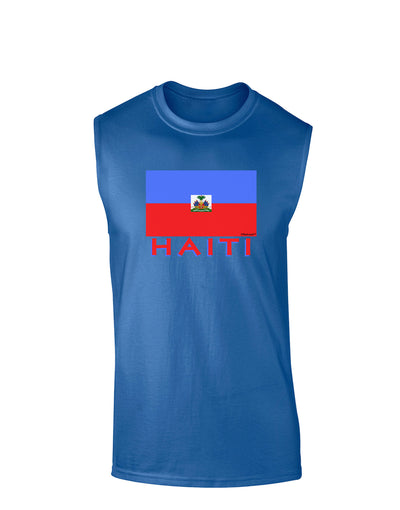 Haiti Flag Dark Dark Muscle Shirt-TooLoud-Royal Blue-Small-Davson Sales