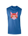 Geometric Kitty Red Dark Muscle Shirt-TooLoud-Royal Blue-Small-Davson Sales