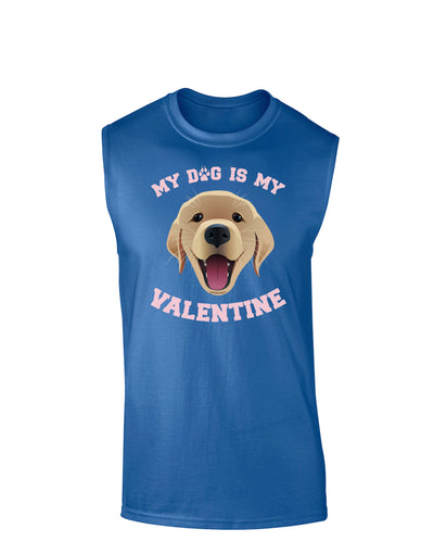 My Dog is my Valentine Gold Yellow Dark Muscle Shirt-TooLoud-Royal Blue-Small-Davson Sales