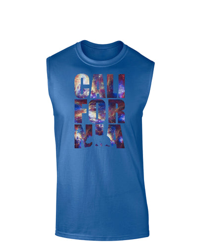 California Republic Design - Space Nebula Print Dark Muscle Shirt by TooLoud-TooLoud-Royal Blue-Small-Davson Sales