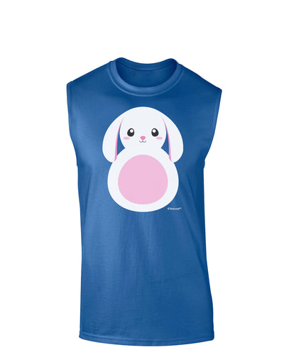 TooLoud Cute Bunny with Floppy Ears - Pink Dark Muscle Shirt