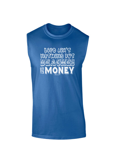 Beaches and Money Dark Muscle Shirt by TooLoud-TooLoud-Royal Blue-Small-Davson Sales