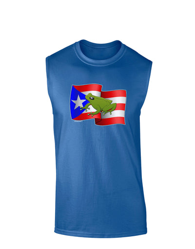 Puerto Rico Coqui Dark Muscle Shirt-TooLoud-Royal Blue-Small-Davson Sales