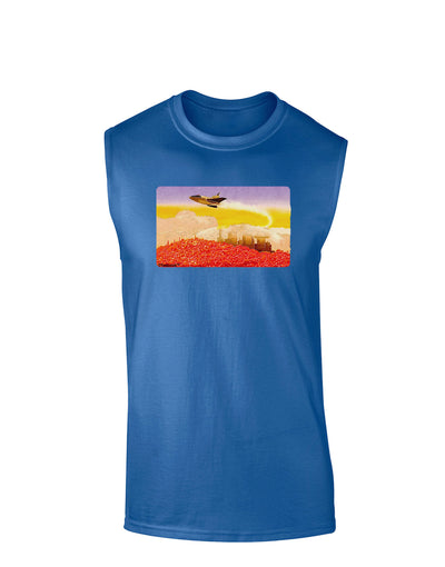 Planet Mars Watercolor Dark Muscle Shirt-TooLoud-Royal Blue-Small-Davson Sales